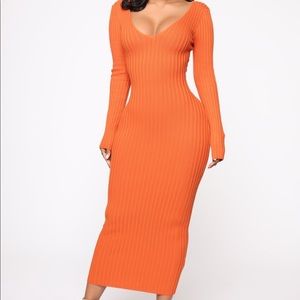 Orange Kaplan Knit Dress